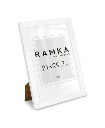 Ramka na zdjęcia A4 21x29,7 cm z podpórką Biała
