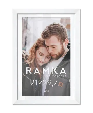 Ramka na zdjęcia A4 21x29,7 cm z podpórką Biała