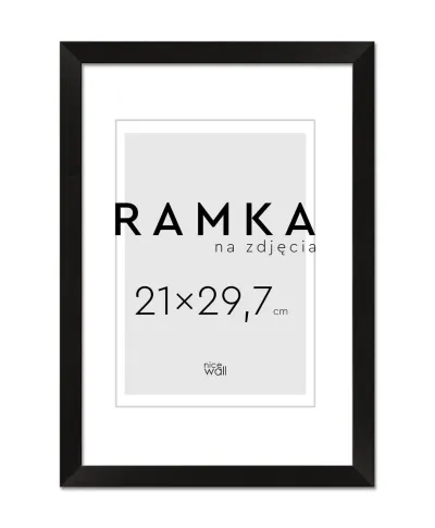 Ramka na zdjęcia A4 21x29,7 cm z podpórką Czarna