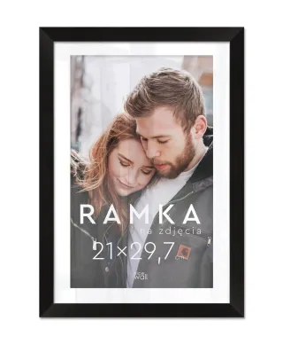 Ramka na zdjęcia A4 21x29,7 cm z podpórką Czarna