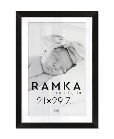 Ramka na zdjęcia A4 21x29,7 cm z podpórką Czarna
