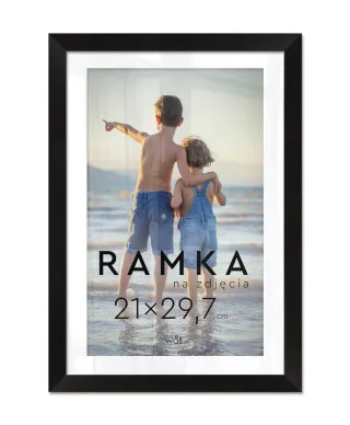 Ramka na zdjęcia A4 21x29,7 cm z podpórką Czarna