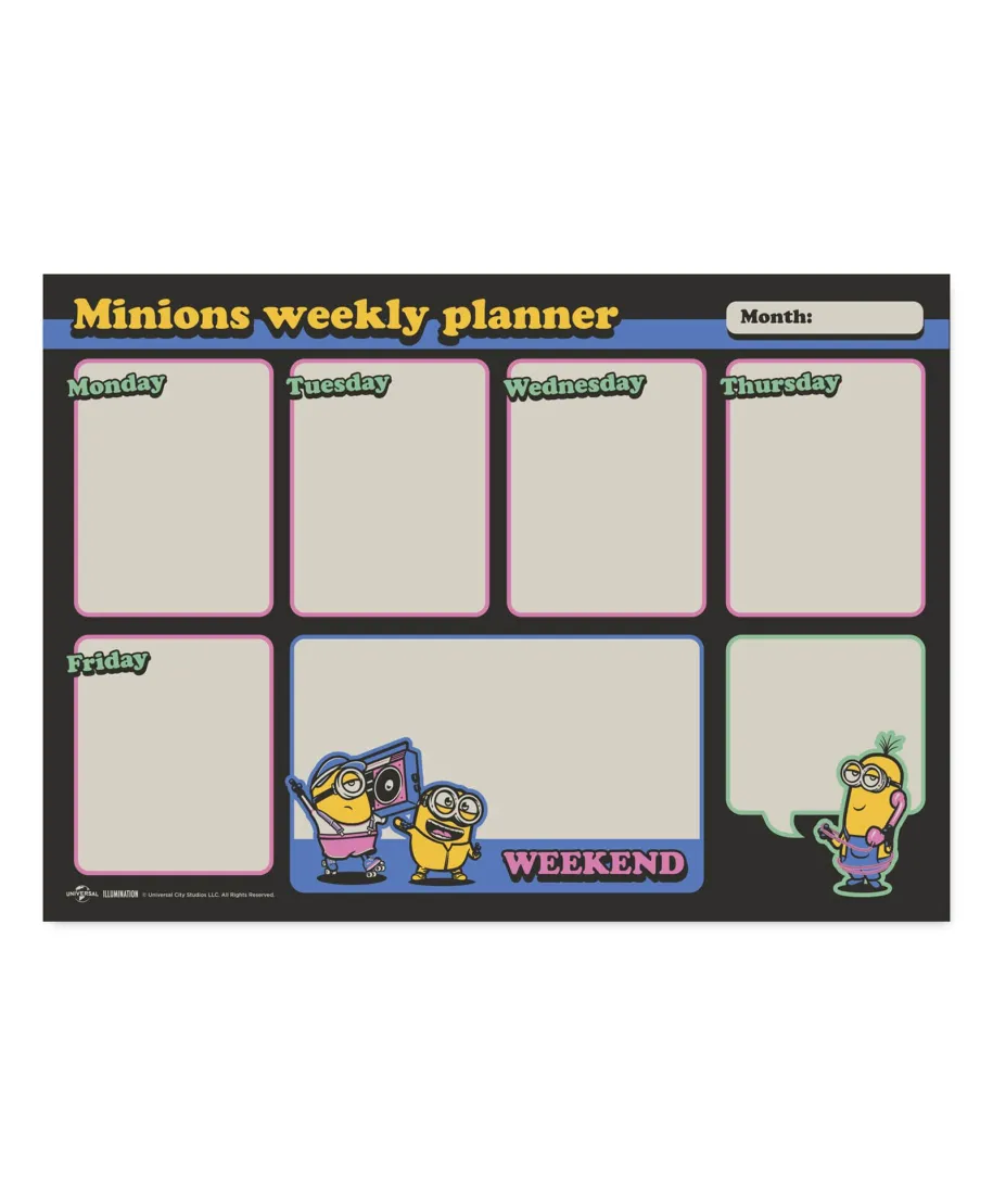 Minionki - planer tygodniowy A4