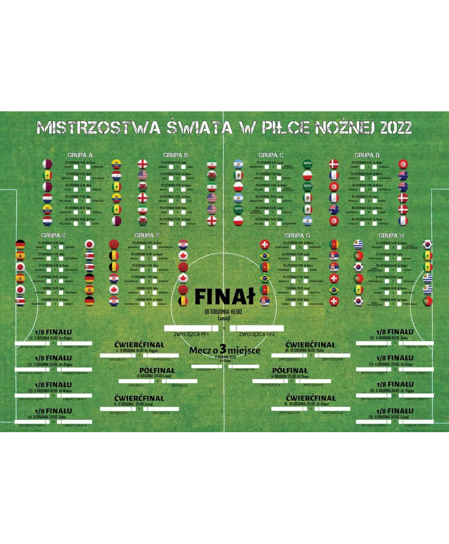 Terminarz rozgrywek Mistrzostw Świata 2022 - plakat