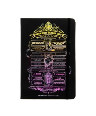 Harry Potter Hogwarts School List - notes A5