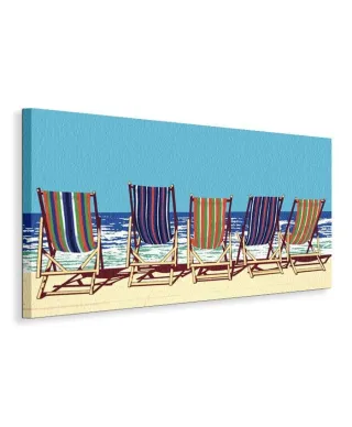 Five Deckchairs - Obraz na płótnie