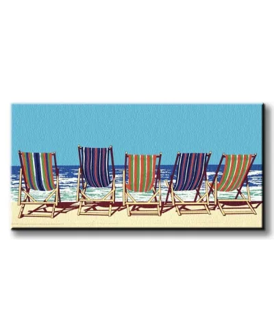 Five Deckchairs - Obraz na płótnie