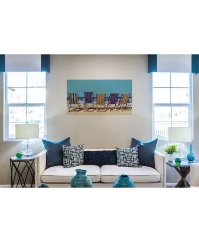 Five Deckchairs - Obraz na płótnie