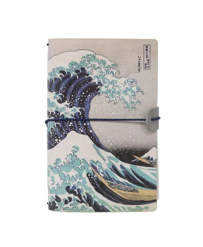 Hokusai Great Wave - notes skórzany