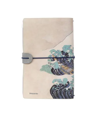 Hokusai Great Wave - notes skórzany