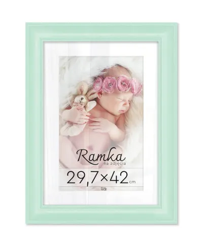 Miętowa ramka na zdjęcia 29,7x42 cm