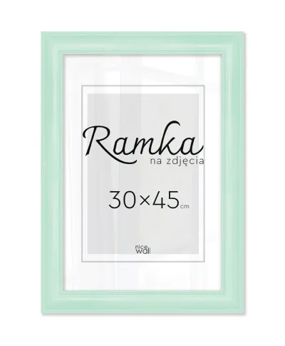 Miętowa ramka na zdjęcia 30x45 cm