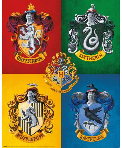 Harry Potter Colourful Crests - plakat