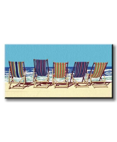 Five Deckchairs - Obraz na płótnie