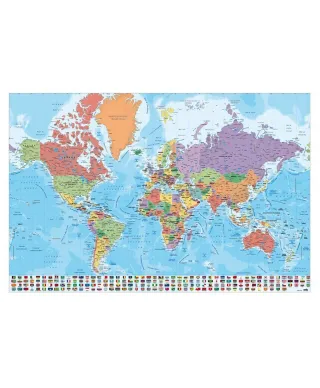Polityczna Mapa Świata - plakat