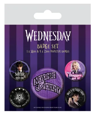 Wednesday Nevermore - przypinki