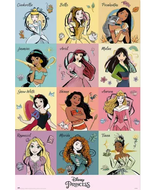 Disney Princess Brush Strokes - plakat