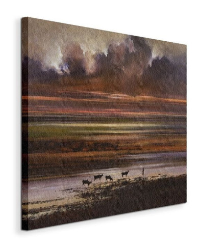Cattle at Sunset - Obraz na płótnie