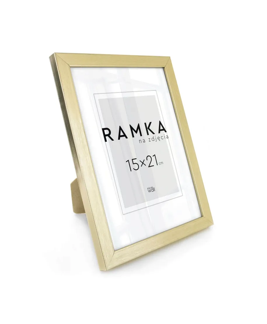 Ramka na zdjęcia 15x21 cm z podpórką Złota