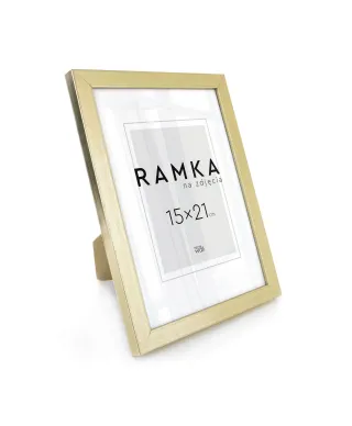 Ramka na zdjęcia 15x21 cm z podpórką Złota