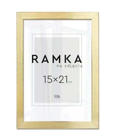 Ramka na zdjęcia 15x21 cm z podpórką Złota