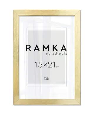 Ramka na zdjęcia 15x21 cm z podpórką Złota