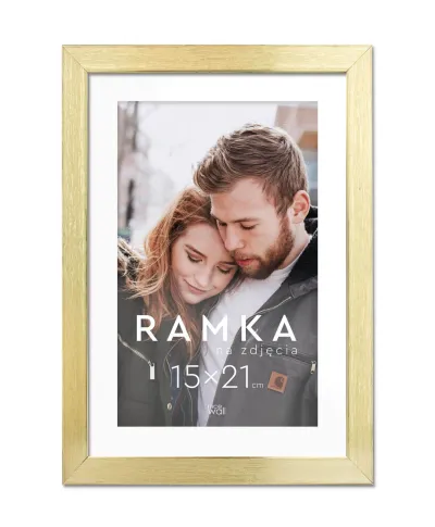 Ramka na zdjęcia 15x21 cm z podpórką Złota
