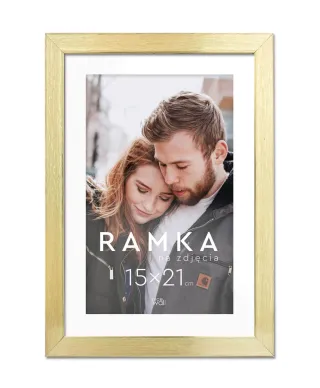 Ramka na zdjęcia 15x21 cm z podpórką Złota