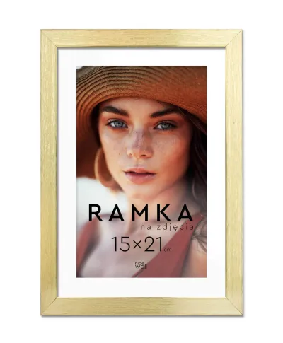 Ramka na zdjęcia 15x21 cm z podpórką Złota