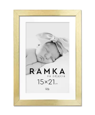 Ramka na zdjęcia 15x21 cm z podpórką Złota