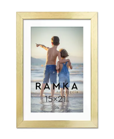 Ramka na zdjęcia 15x21 cm z podpórką Złota