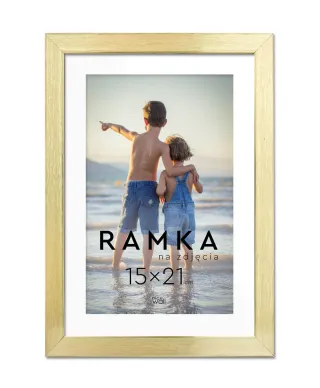 Ramka na zdjęcia 15x21 cm z podpórką Złota