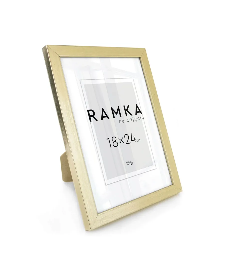 Ramka na zdjęcia 18x24 cm z podpórką Złota