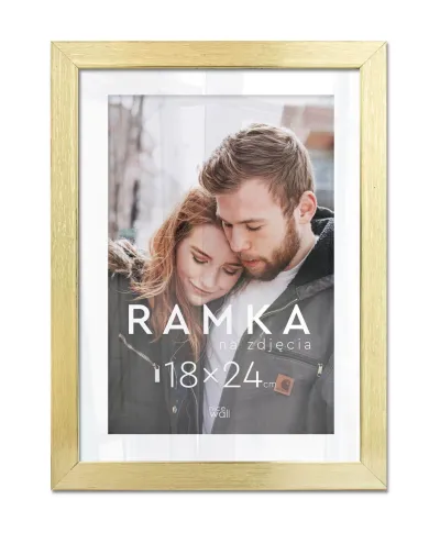 Ramka na zdjęcia 18x24 cm z podpórką Złota