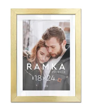 Ramka na zdjęcia 18x24 cm z podpórką Złota