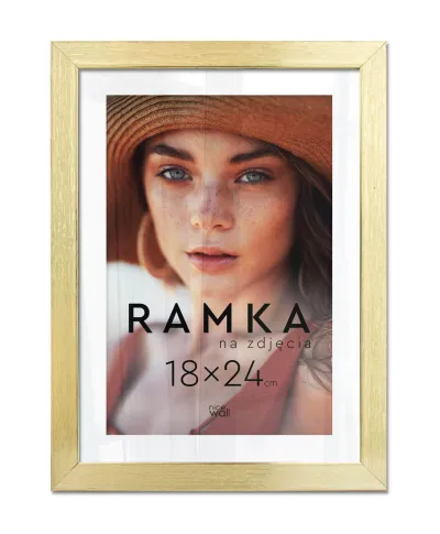 Ramka na zdjęcia 18x24 cm z podpórką Złota