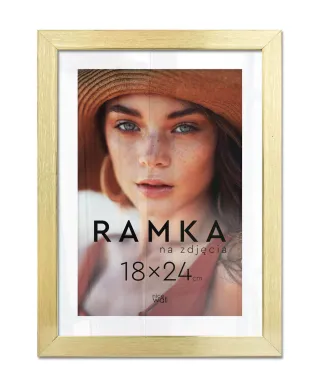 Ramka na zdjęcia 18x24 cm z podpórką Złota