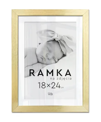 Ramka na zdjęcia 18x24 cm z podpórką Złota