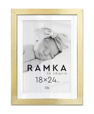 Ramka na zdjęcia 18x24 cm z podpórką Złota