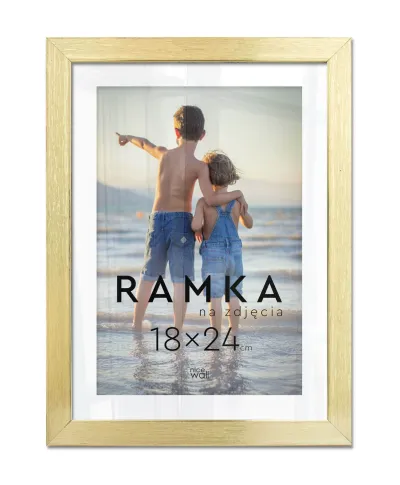 Ramka na zdjęcia 18x24 cm z podpórką Złota