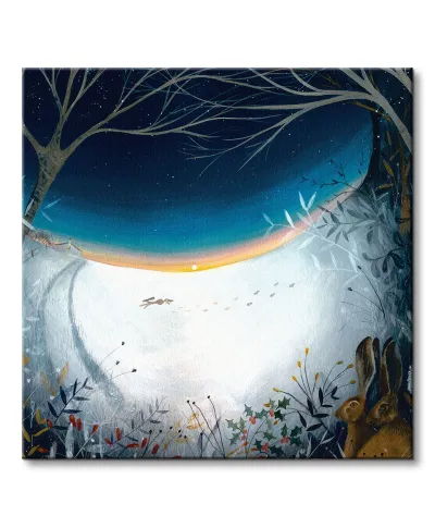 Winter Hares - obraz na płótnie