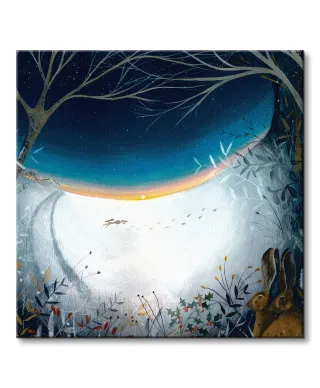Winter Hares - obraz na płótnie