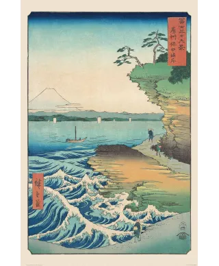 Hiroshige Seashore At Hoda - plakat