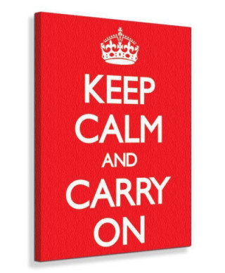 Keep Calm and Carry On (Red) - Obraz na płótnie