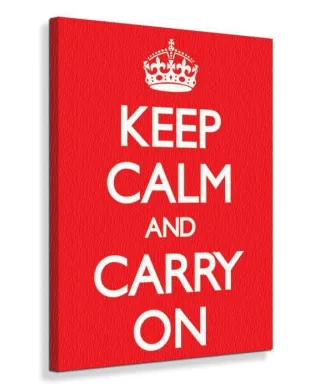 Keep Calm and Carry On (Red) - Obraz na płótnie