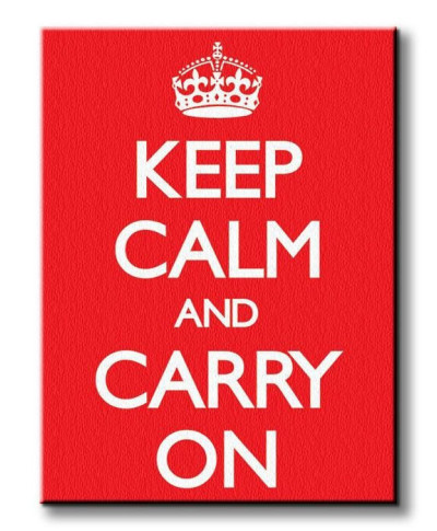 Keep Calm and Carry On (Red) - Obraz na płótnie