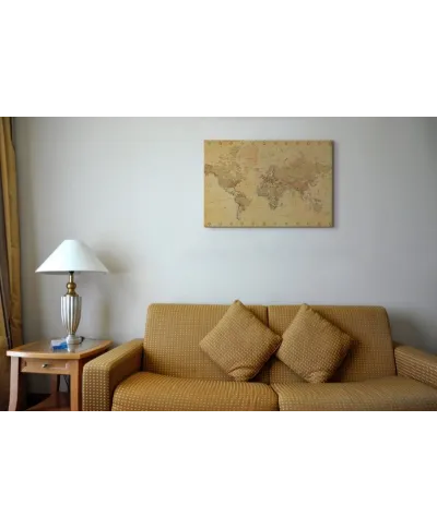 World Map - Vintage Style - Obraz na płótnie