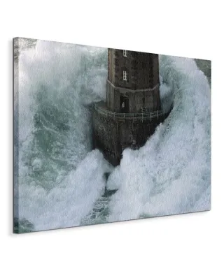 Obraz na płótnie - Latarnia Morksa - Phares Dans La Tempte, La Jument - 40x50 cm