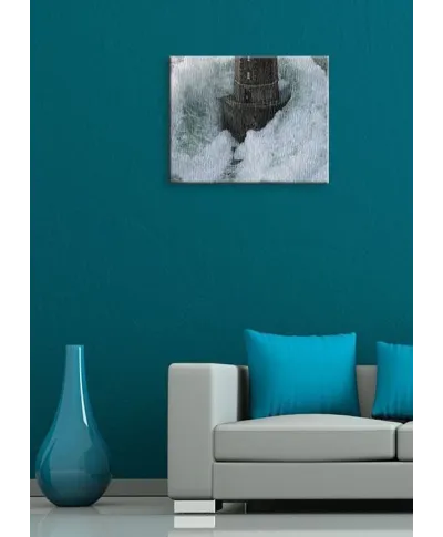 Obraz na płótnie - Latarnia Morksa - Phares Dans La Tempte, La Jument - 40x50 cm