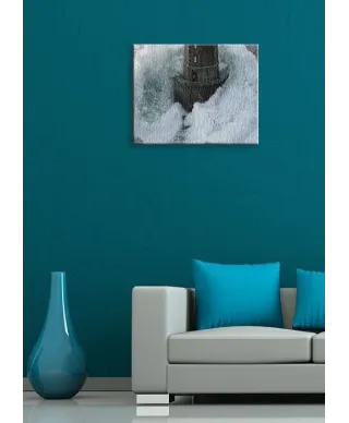 Obraz na płótnie - Latarnia Morksa - Phares Dans La Tempte, La Jument - 40x50 cm